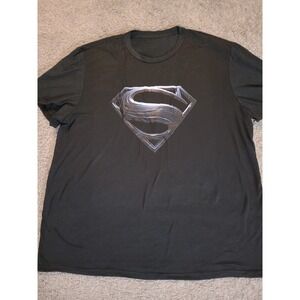 Superman Black & Gray Lightweight Graphic T Shirt Men's DC Comics Size 2XL New